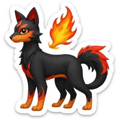 Houndour-Litten-Fakémon-hybrid-creature (full body)  sticker