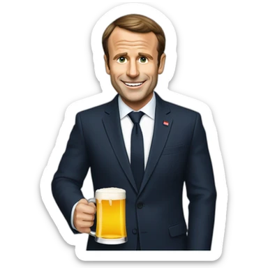 Macron qui boit une bière sticker