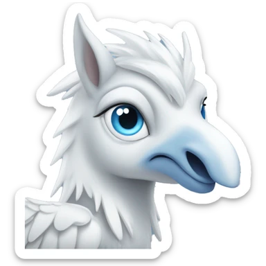 White hippogriff withe blue eyes sticker