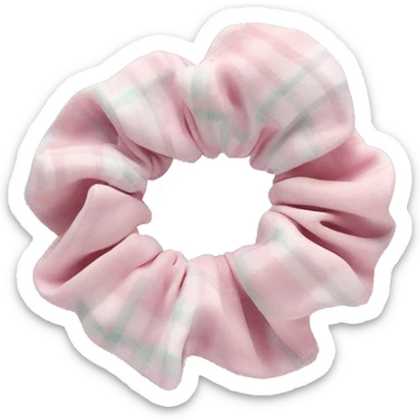 pastel pink plaid scrunchie sticker