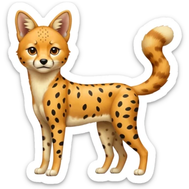 Cheetah-serval-shiba-inu-hybrid, full body sticker
