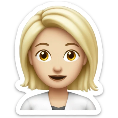 german blonde women working in kebap shop, white skin sticker