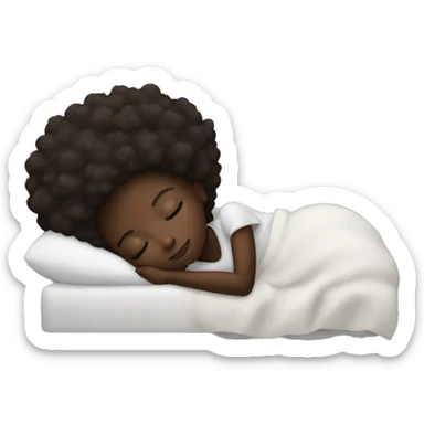 dark skinned afro girl sleeping sticker