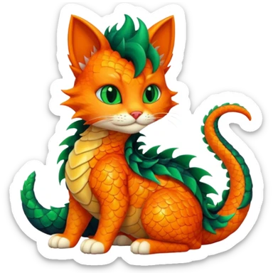cria um emoji com um gato a abraçar um dragao sticker