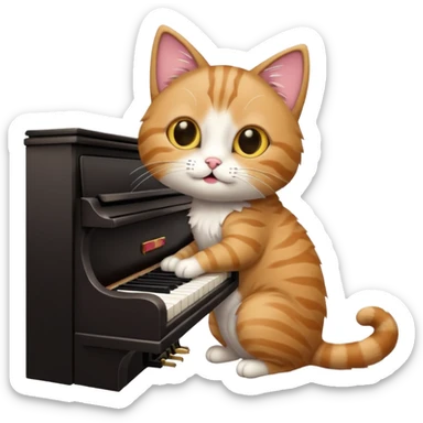 Cat playing piano  sticker