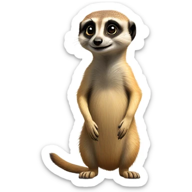 A meerkat standing on its back legs sticker