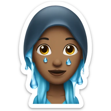 Woman with water drop falling  sticker