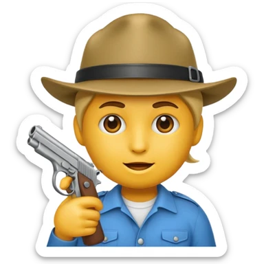 As un emoji que se vea la cabeza nada más con una gorra de lado y que no tenga aspecto infantil con una pistola  sticker