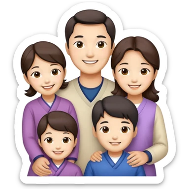 smile korean family sticker