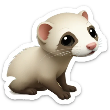 A ferret on an Island sticker