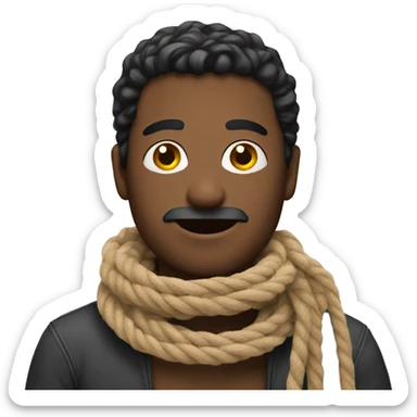 Man wearing a rope scarf sticker
