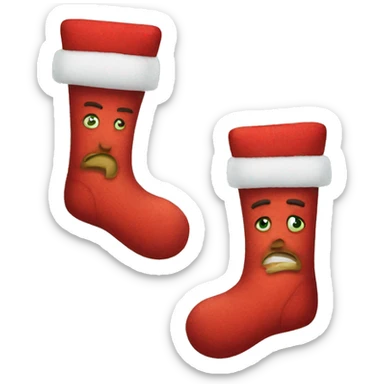 Sad Christmas stocking sticker