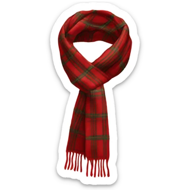 Red plaid christmas scarf sticker
