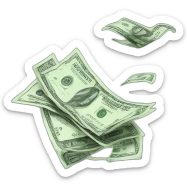 Money flying sticker