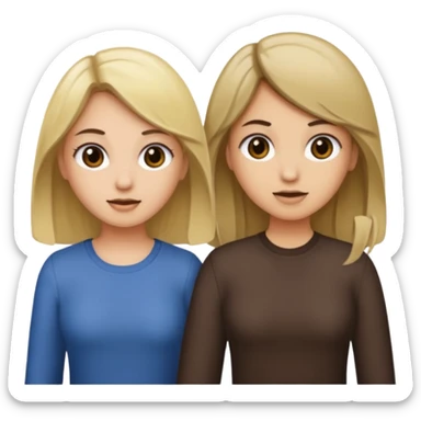 bestiess one with dark brown hair and one with dirty blonde hair sticker
