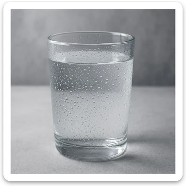 photo realistic glass of water with condensation drops sticker