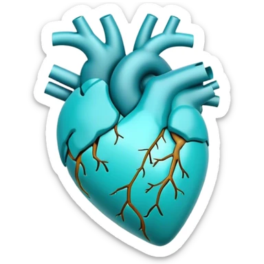 Turquoise heart and real notes inside heart sticker