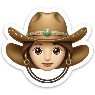 Planet Saturn wearing cowgirl hat sticker