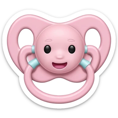 Pastel pink pacifier that has no eyes or mouth  sticker