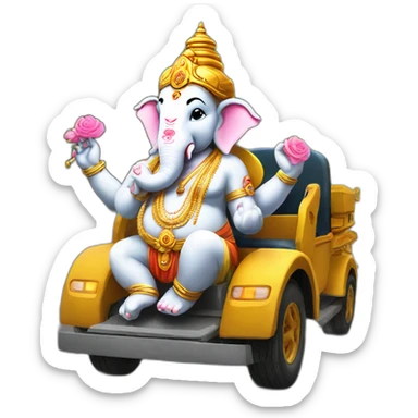ganesha on his vehicle sticker