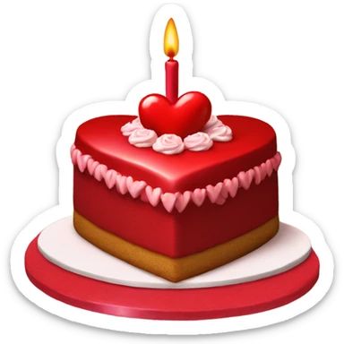 extravagant red heart shaped  cake  sticker