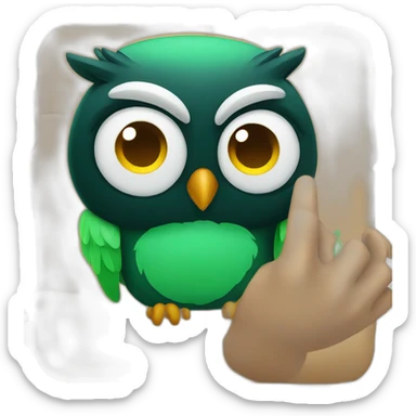 black and green owl facepalm sticker