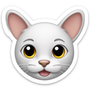 Cat with mickey mouse ears sticker