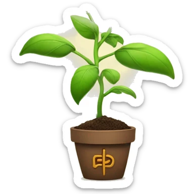 plant growing and becoming flower with growth written on it sticker