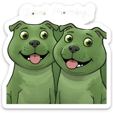 Dogs saying good morning sticker