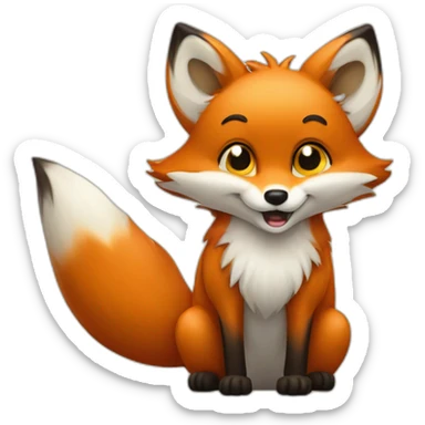 fox showing its belly sticker