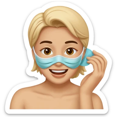 this face 😔 taking a mask off of this face 😁 sticker