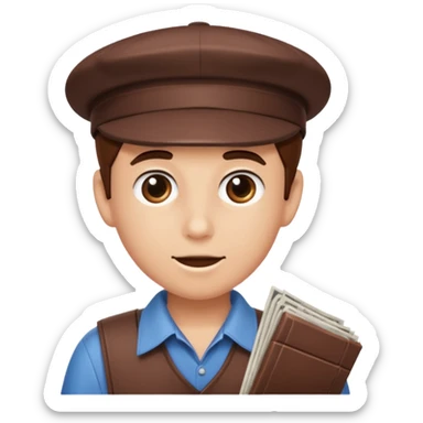 chocolate brown y2k newspaper boy cap sticker