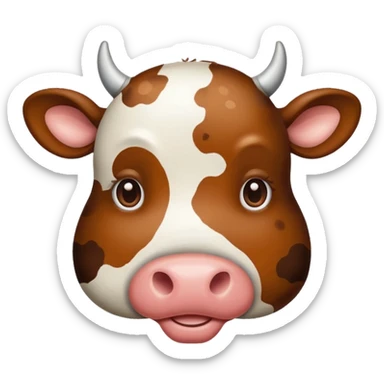 Brown Heart Cow print sticker