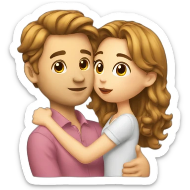 Beautiful-girl-kissing-a-guy sticker