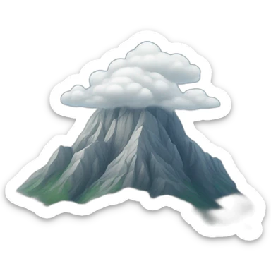 Cloudy long mountain sticker