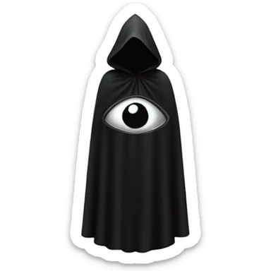 illuminati shadow figure standing in black cloak with all seeing eye symbol sticker