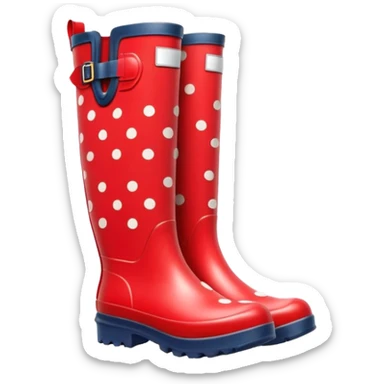 Dots Rain boots Red Color  sticker