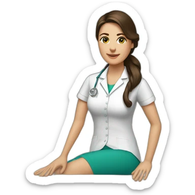 physiotherapist working girl brunette sticker
