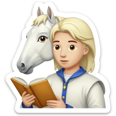 reading white horse sticker