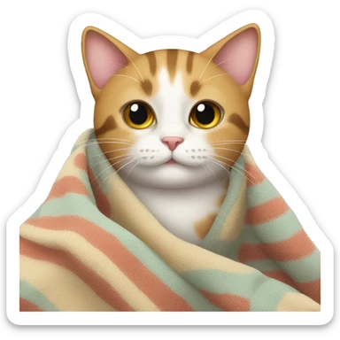 cat with a blanket sticker