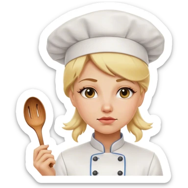 Blonde female chef who smells bad sticker
