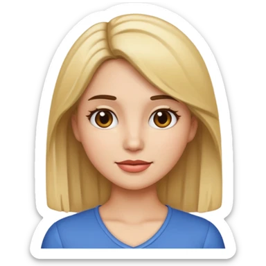 Brunette female emoji with blonde highlights  sticker