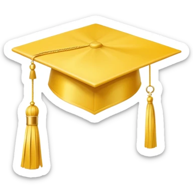 yellow graduation cap with a single tassel sticker