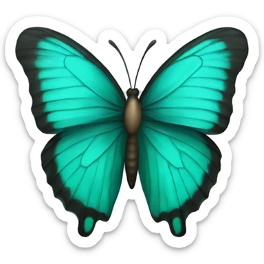 teal butterfly sticker