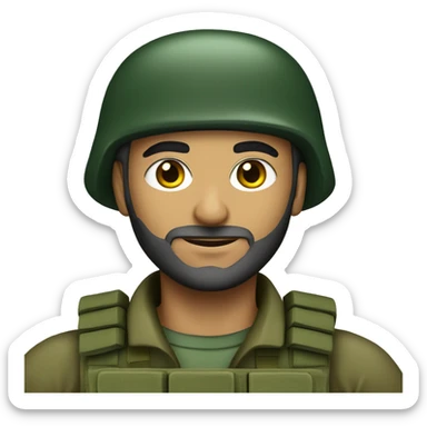 Iranian soldier in a green beret sticker