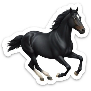 Running black horse  sticker