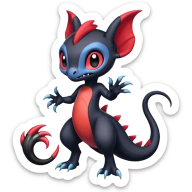 Colorful Exotic Meloetta-Salandit-Darkrai-Venom-Stitch-Fakémon-creature-hybrid sticker