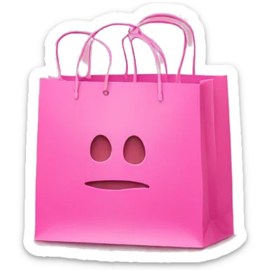 pink shopping bags sticker