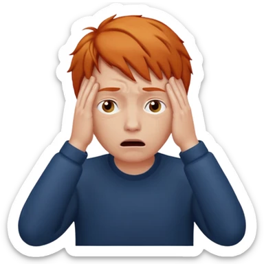 Ginger hair face palm emoji sticker