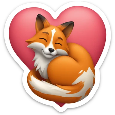 Heart with fox inside sticker